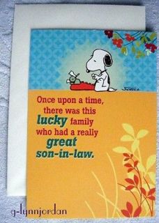 peanuts snoopy birthday son n law greeting card time left