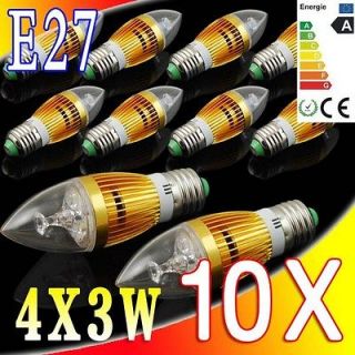   ~265V E27 Warm White 12w LED Crystal Light Spot Light bulb lamp 4x3w