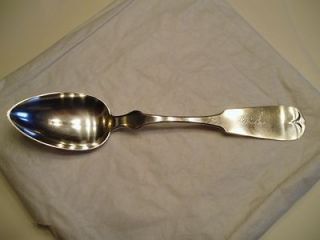   CHARLES SHAVER UTICA NY COIN SILVER SERVING SPOON DECKER LITTLE FALLS