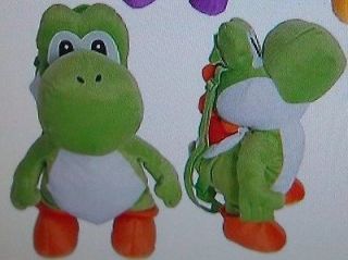 Super Mario Brothers Green Yoshi Plush 7 1/2 Clip On New Backpack 