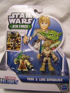 STAR WARS Playskool HEROES *YODA & LUKE SKYWALKER* Jedi Force Figures
