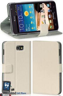 LUXMO WHITE DOLCE BOOK CASE STAND POUCH FOR SAMSUNG GALAXY NOTE i717 