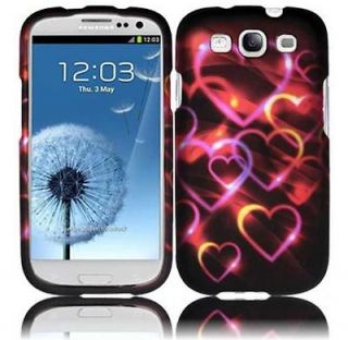 Black Pink Purple Colorful Heart Hard Case Cover   Samsung Galaxy S3 