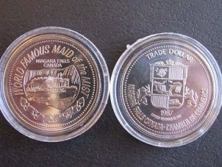 1987  $1.Trade Dollar Niagara Falls Canada Mint Encapsulated in a 