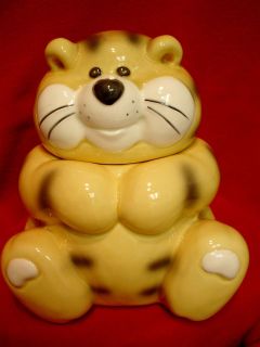 yellow tabby kitty cat cookie jar collectible time left $