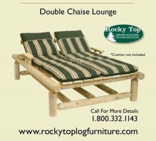 double chaise lounge cedar rustic log deck furniture time left