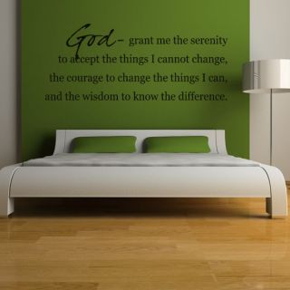 God Grant Me The Serenity To Accept The Things Quote Wall Sticker 