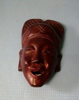 Dollhouse Miniature Exotic Wood Bali Island Mask Hand Carved OOAK u