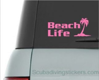 beach life palm tree decal get into the salt water