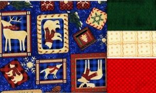 Winter Pines Adirondack Moose Bear Cabin Quilt Fabric Collection 2 