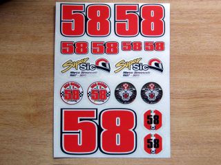 marco simoncelli sticker kit 4 rip super sic 58 from