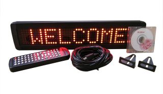   Line Indoor RED LED Programmable Scrolling Message Display Sign 17x4