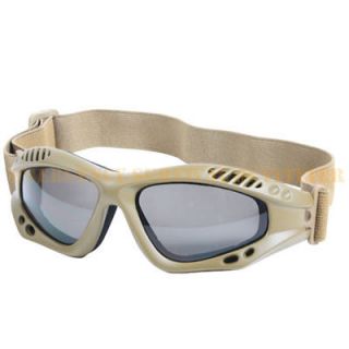 Tactical Goggles Desert Coyote Tan Smoke Shatterproof Lens UV 400 CE 