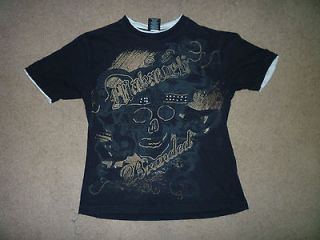 NICE* Makaveli Branded Skull Black Boys Short Sleeve T Shirt Size (L 