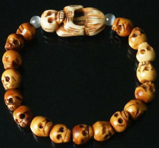 tibet ox bone skull beads buddhist prayer mala bracelet a
