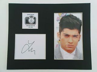 Limited Edition Zayn Malik One Direction Signed Mount Display 1D 
