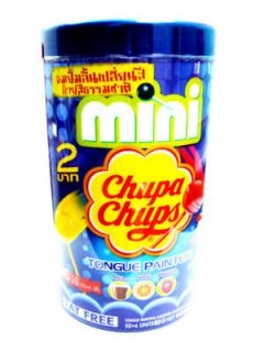 56 CHUPA CHUPS MINI LOLLIPOPS TONGUE PAINTER FAT FREE COLA ORANGE 