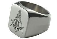   Ring   Flat Face Freemasonry Style   Stainless Steel Masonic Rings