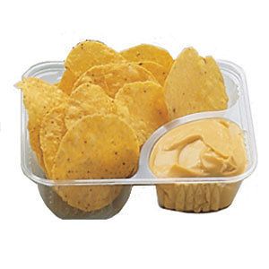25 clear 2 compartment nacho cheese tray 