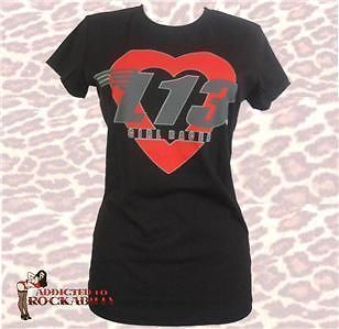 LUCKY 13 Girl Racer boyfriend ladies tee T shirt S rockabilly heart 