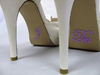 Purple Crystal I DO Wedding Shoe Stickers for Bridal Shoes Rhinestone 
