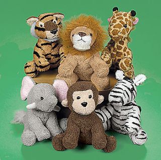 Stuffed Animals ZOO Safari Jungle TIGER LION GIRAFFE ZEBRA MONKEY 