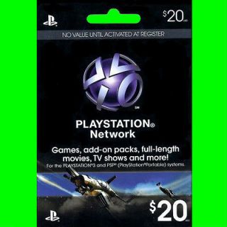 US $20 PlayStation Network PSN Card for PS3 & PSP FAST  