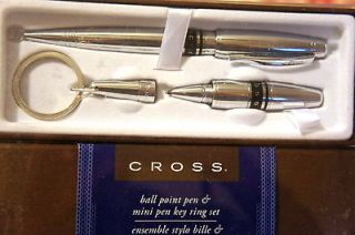 cross windsor ball point pen and mini key ring set