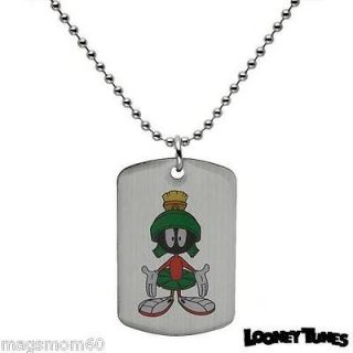 Looney Toons Marvin the Martian Pendant & 19 Chain Stainless Steel 