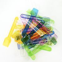 Neon Plastic Ice Cream Spoons, Ideal for Food Sampling, Mini Jelly 
