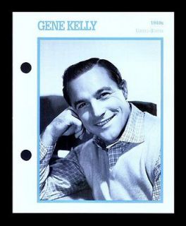 GENE KELLY KOBAL COLLECTION MOVIE STAR BIOGRAPHY CARD BY ATLAS