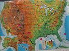 TEXAS, WORLD, AND UNITED STATES MAP by CRAM, 3 layer map, measures 68 