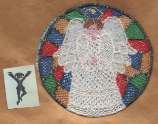 needle lace pattern no 66 angel in stained glass window  2 