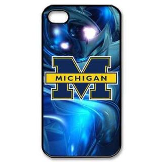 michigan wolverines iPhone 4 or 4S Hard Plastic BLACK case cover 