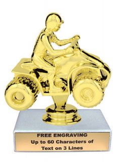Personalized ATV Trophy Custom Milestone Four Wheeler Award   Free 