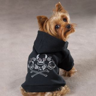 medium bichon westie pug dog skull hoodie clothes blk time