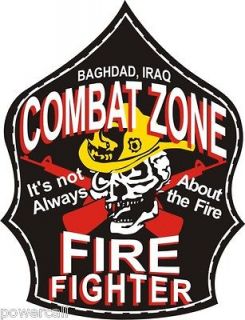 Firefighter Decal   Combat Zone 2 Reflective Helmet Sticker