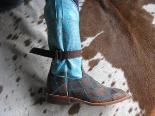 brown brindle beater boot straps rodeo equipment pbr time left