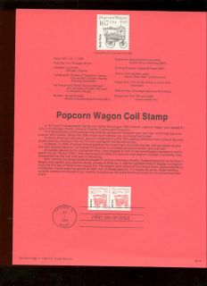2261 16 7c popcorn wagon usps 8833 souvenir page time