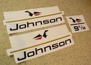 Johnson Vintage 9 1/2 Outboard Motor Decals Die Cut FREE SHIP + Free 