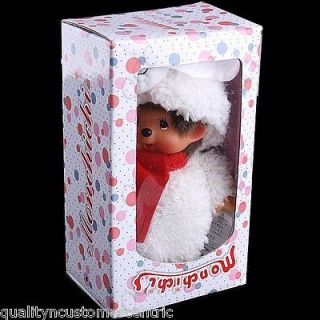   Plush Stuffed Fluffy White Sheep Monkey Toy Doll Red Scarf NEW Box