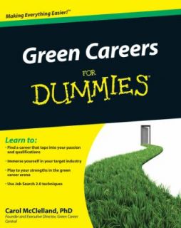 Green Careers for Dummies by Carol McClelland 2010, Paperback