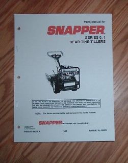 snapper rear tine tiller series 0 1 parts manual time