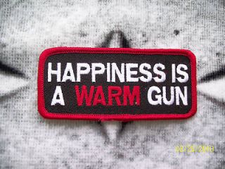 happiness is a warm gun biker chopper outlaw patch time