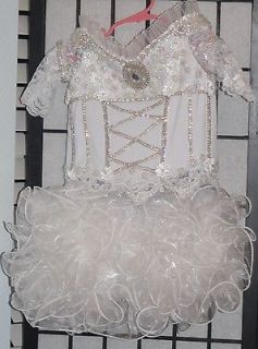   made national cupcake PAGEANT DRESS White/ blue /pink/ multi color