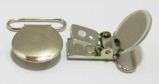 10 Round Suspender Pacifier Mitten Clips Nickel Lead Free 3/4 inch 