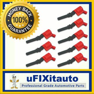 SET of 8 Ford Ignition Coil Multispark Blaster Epoxy Coil Pack Red NEW 