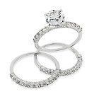 sterling silver nwt diamonique wedding ring set size 8 time