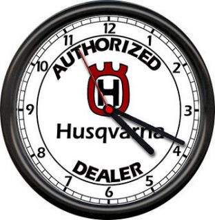 Husqvarna Chainsaw Motorcycle Dealer Sales Service Sign Wall Clock