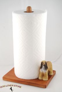 afghan hound dog figurine paper towel holder 